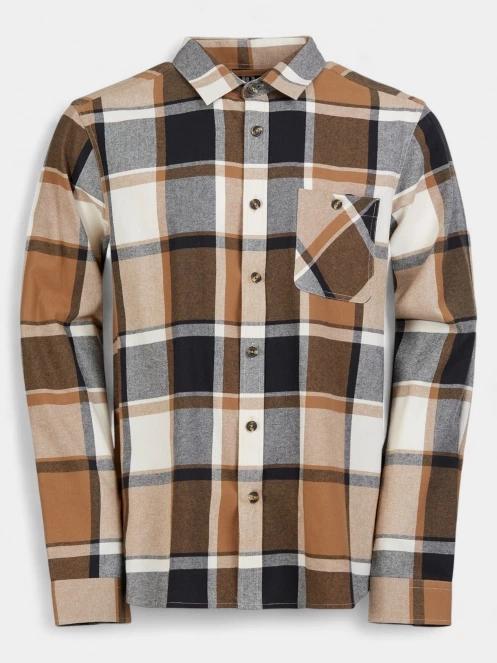 Fundango Harris Shirt férfi hosszú ujjú ing barna színben 8