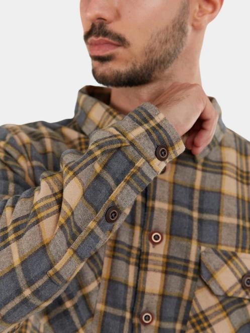 Fundango Roddy Lined Shirt férfi ingkabát szürke színben 6