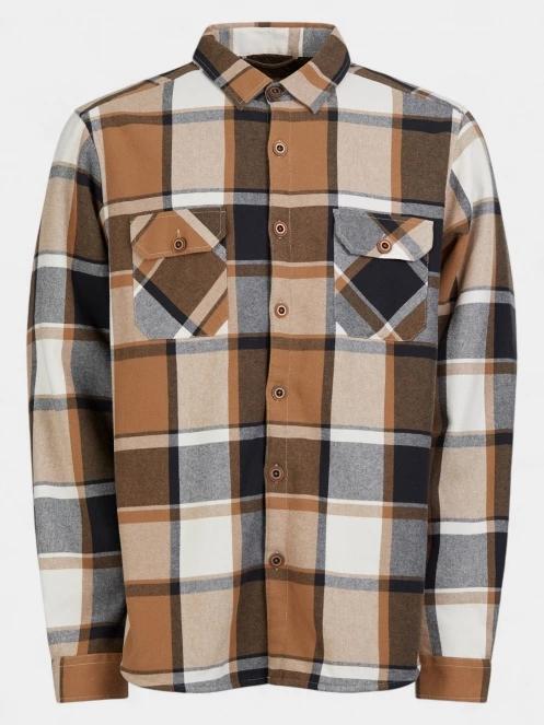 Fundango Roddy Lined Shirt férfi ingkabát barna színben 9