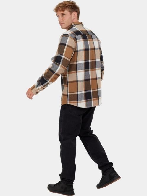 Fundango Roddy Lined Shirt férfi ingkabát barna színben 4