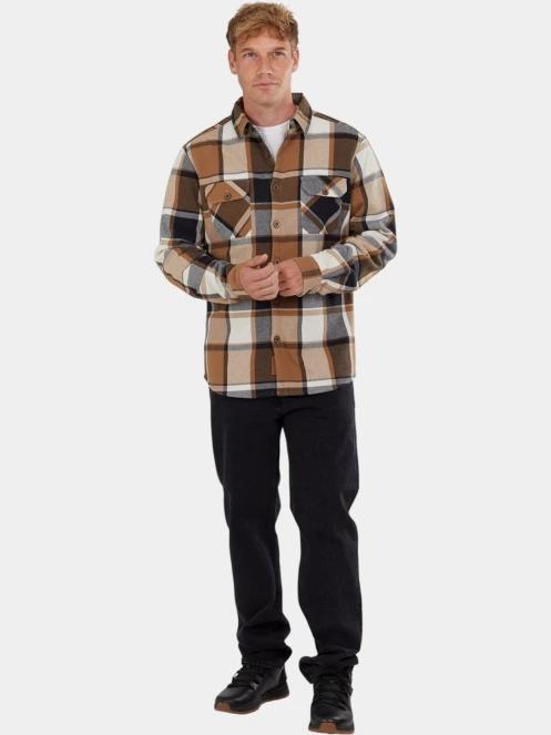 Fundango Roddy Lined Shirt férfi ingkabát barna színben 5