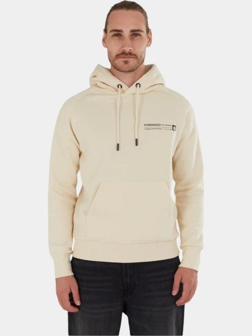 Fundango Talis Hooded Sweatshirt férfi kapucnis pulóver homok színben 2