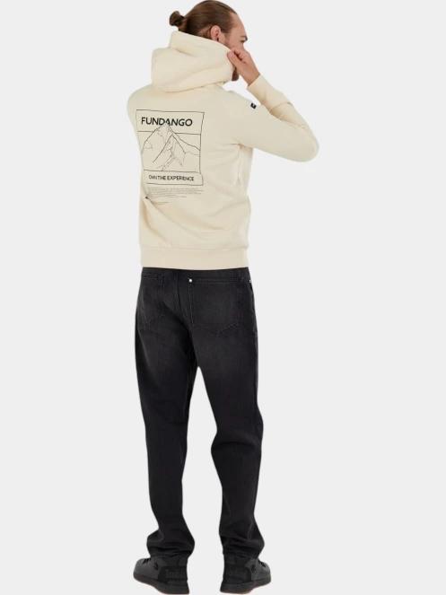 Fundango Talis Hooded Sweatshirt férfi kapucnis pulóver homok színben 4