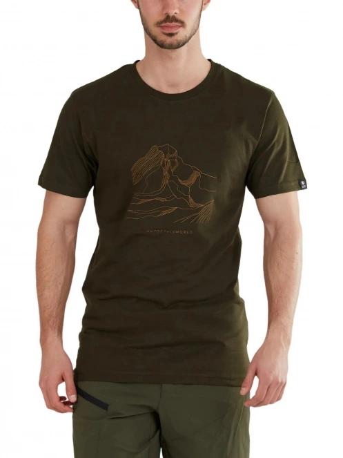 Fundango Legend T-shirt férfi rövid ujjú póló oliva színben 2