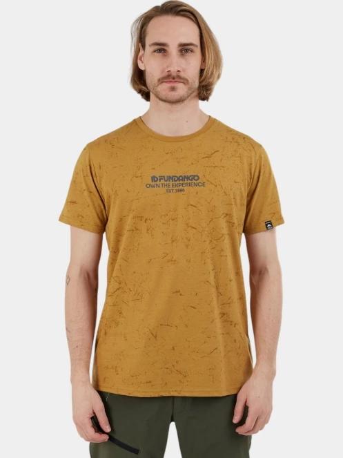 Fundango Theory T-shirt férfi rövid ujjú sport póló sárga színben 2