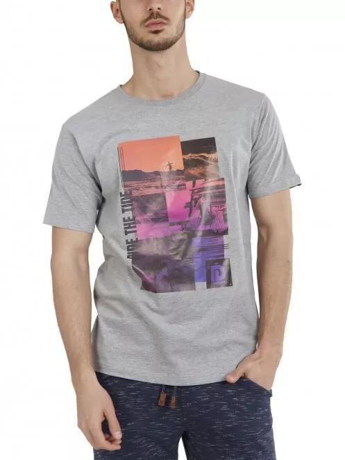 Fundango Basic T Logo-9 T-shirt férfi rövid ujjú póló szürke színben 2
