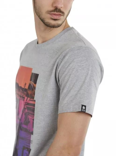 Fundango Basic T Logo-9 T-shirt férfi rövid ujjú póló szürke színben 4