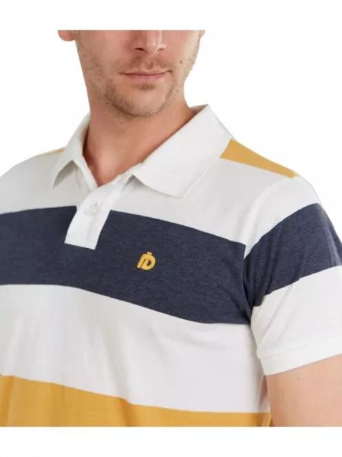 Fundango Incognito stripe Poloshirt férfi galléros póló fehér színben 4
