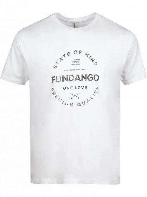 Fundango Basic - T Logo-4 T-shirt férfi rövid ujjú póló fehér színben 6