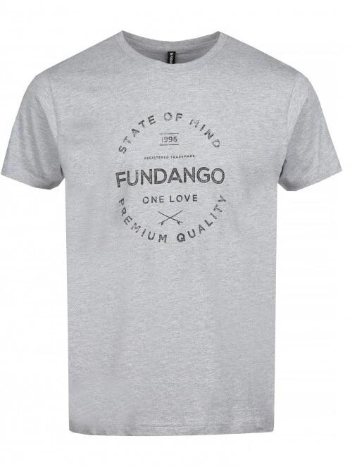 Fundango Basic - T Logo-4 T-shirt férfi rövid ujjú póló szürke színben 6