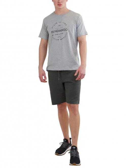 Fundango Basic - T Logo-4 T-shirt férfi rövid ujjú póló szürke színben 4