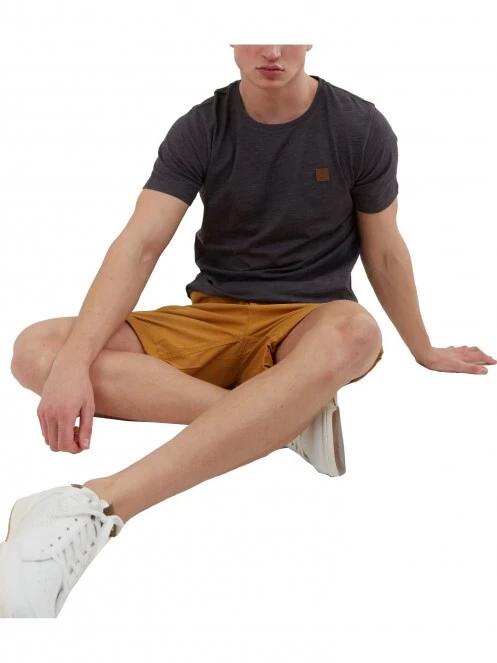 Fundango Jaggy Structured T-Shirt férfi rövid ujjú póló fekete színben 5