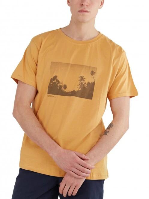 Fundango Talmer T-shirt férfi rövid ujjú póló sárga színben 2