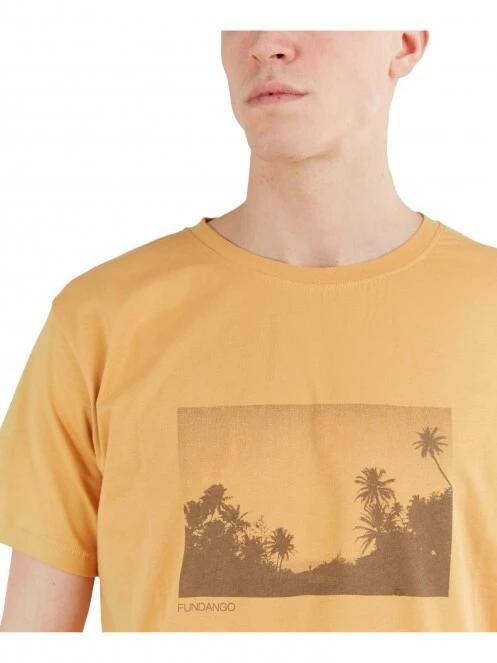 Fundango Talmer T-shirt férfi rövid ujjú póló sárga színben 4