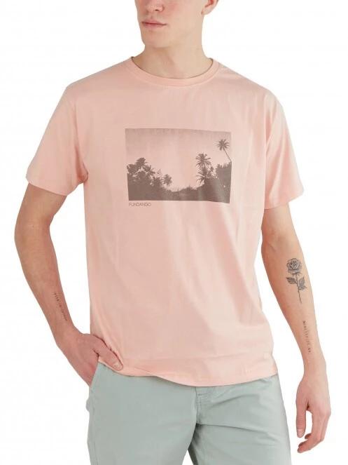 Fundango Talmer T-shirt férfi rövid ujjú póló rózsaszín színben 2
