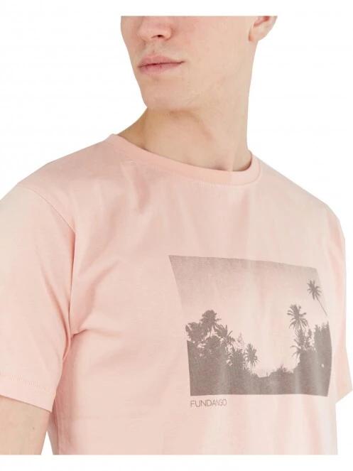 Fundango Talmer T-shirt férfi rövid ujjú póló rózsaszín színben 5