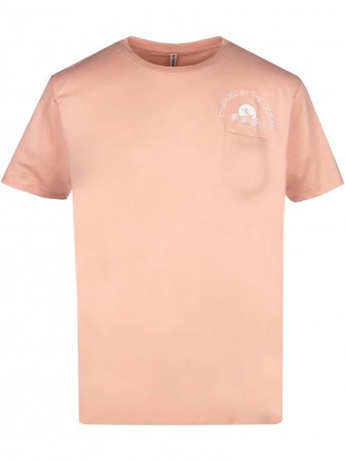 Fundango Talmer Pocket T-shirt férfi rövid ujjú póló rózsaszín színben 6