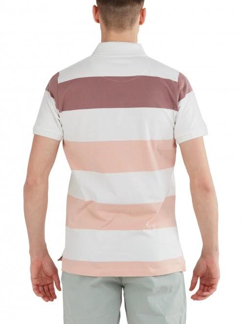 Fundango Incognito Stripe Poloshirt férfi galléros póló fehér színben 3
