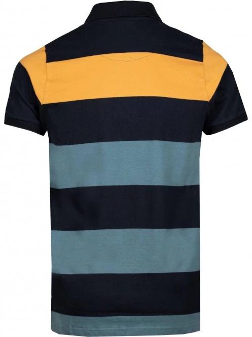 Fundango Incognito Stripe Poloshirt férfi galléros póló sötétkék színben 8