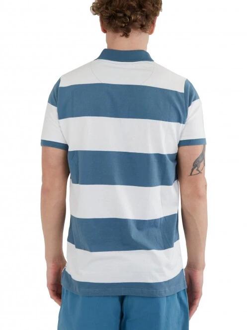 Fundango Incognito Stripe Poloshirt férfi galléros póló kék színben 3