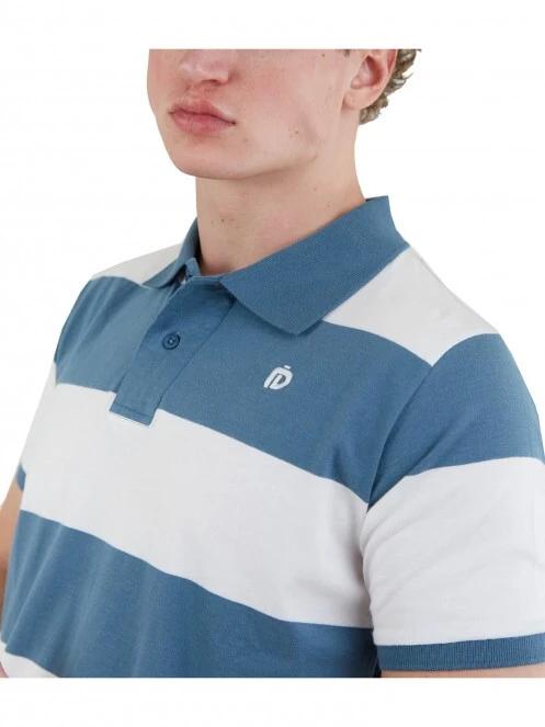 Fundango Incognito Stripe Poloshirt férfi galléros póló kék színben 5