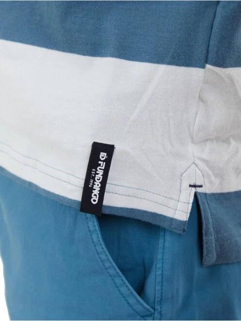 Fundango Incognito Stripe Poloshirt férfi galléros póló kék színben 6