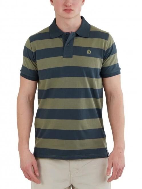 Fundango Incognito Stripe Poloshirt férfi galléros póló oliva színben 2