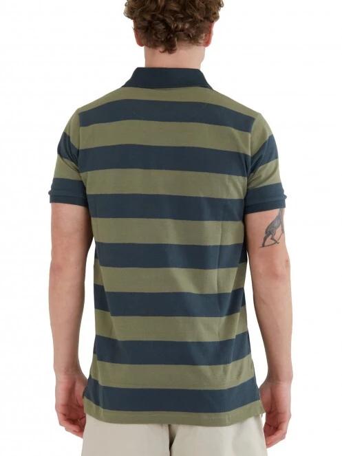 Fundango Incognito Stripe Poloshirt férfi galléros póló oliva színben 3