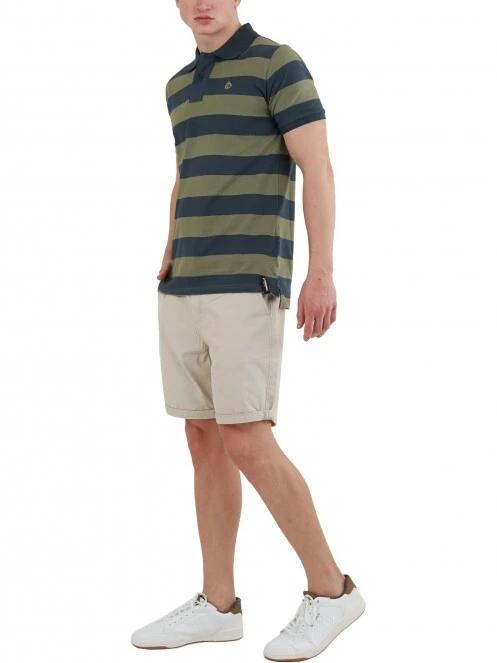 Fundango Incognito Stripe Poloshirt férfi galléros póló oliva színben 4