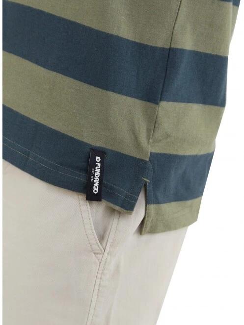 Fundango Incognito Stripe Poloshirt férfi galléros póló oliva színben 6
