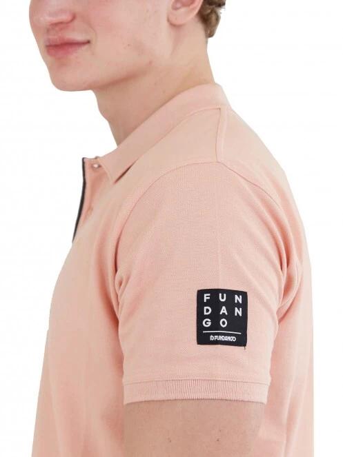 Fundango Molton Poloshirt férfi galléros póló rózsaszín színben 5