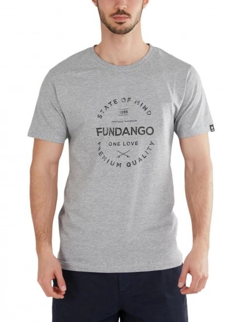 Fundango Basic-T Logo 04 férfi rövid ujjú póló szürke színben 2