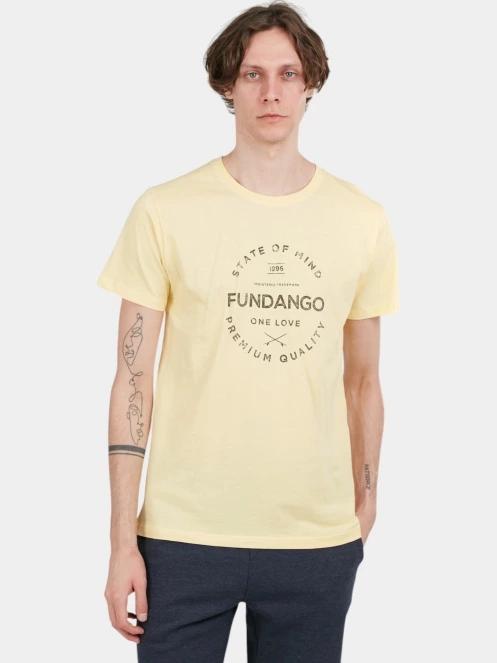 Fundango Basic-T Logo 04 férfi rövid ujjú póló sárga színben 2