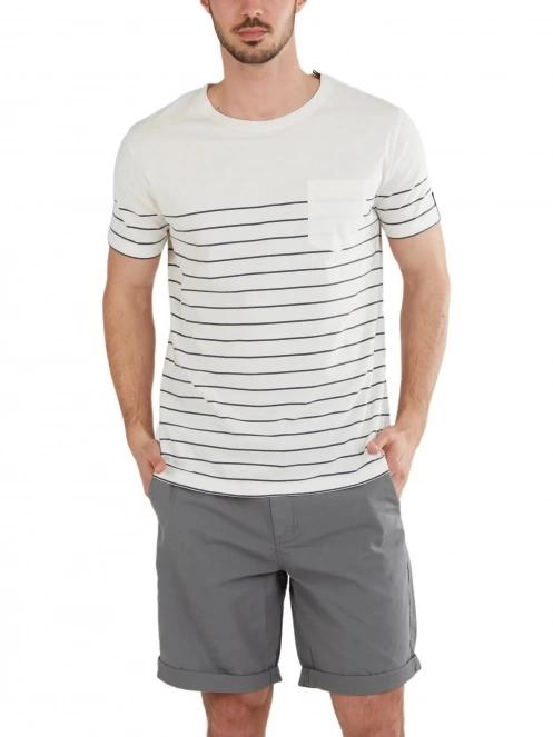Fundango Jaggy Pocket T-shirt férfi rövid ujjú póló fehér színben 2