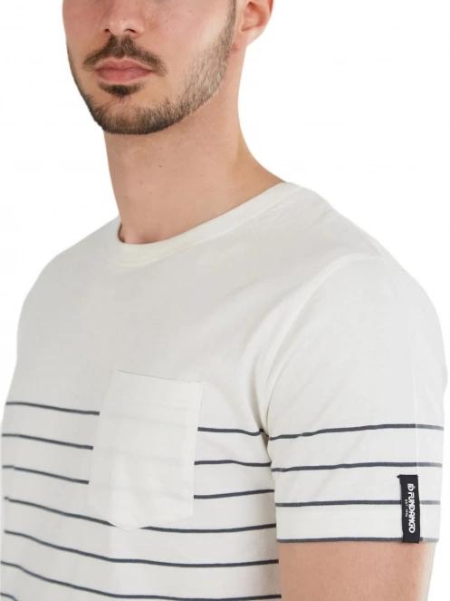 Fundango Jaggy Pocket T-shirt férfi rövid ujjú póló fehér színben 5