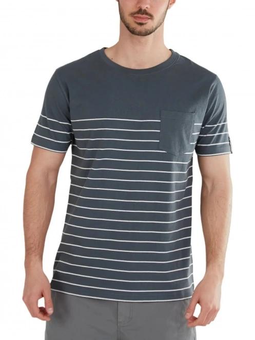 Fundango Jaggy Pocket T-shirt férfi rövid ujjú póló szürke színben 2