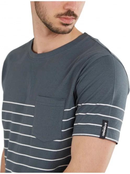 Fundango Jaggy Pocket T-shirt férfi rövid ujjú póló szürke színben 5