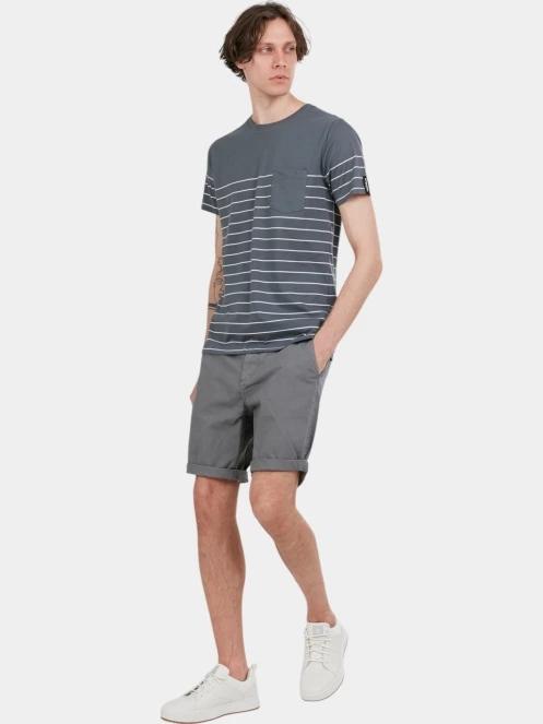 Fundango Jaggy Pocket T-shirt férfi rövid ujjú póló szürke színben 4