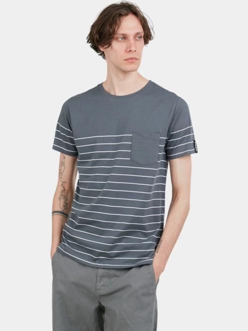 Fundango Jaggy Pocket T-shirt férfi rövid ujjú póló szürke színben 5