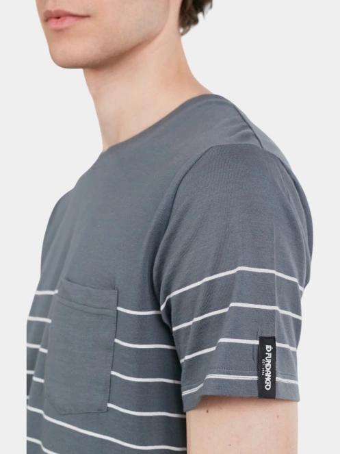 Fundango Jaggy Pocket T-shirt férfi rövid ujjú póló szürke színben 7