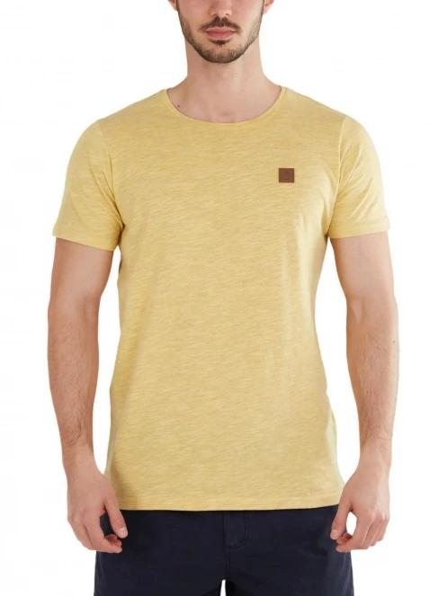 Fundango Jaggy Structured T-Shirt férfi rövid ujjú póló sárga színben 2