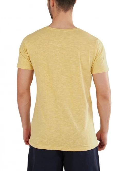 Fundango Jaggy Structured T-Shirt férfi rövid ujjú póló sárga színben 3