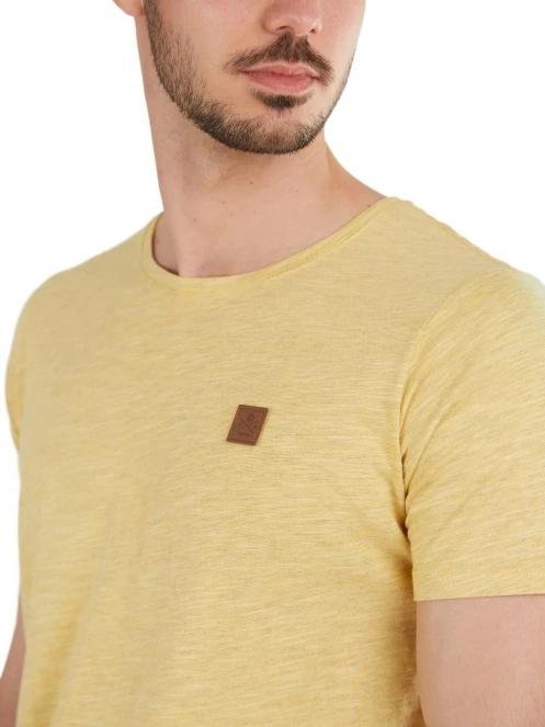 Fundango Jaggy Structured T-Shirt férfi rövid ujjú póló sárga színben 5