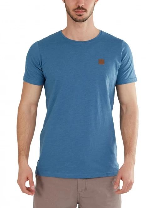 Fundango Jaggy Structured T-Shirt férfi rövid ujjú póló kék színben 2