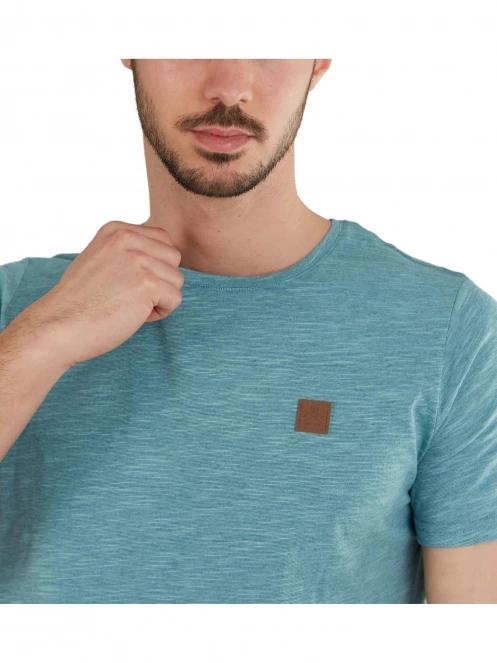 Fundango Jaggy Structured T-Shirt férfi rövid ujjú póló világoskék színben 5