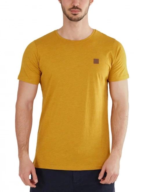 Fundango Jaggy Structured T-Shirt férfi rövid ujjú póló sárga színben 2