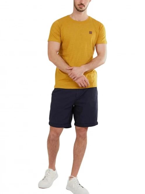 Fundango Jaggy Structured T-Shirt férfi rövid ujjú póló sárga színben 4