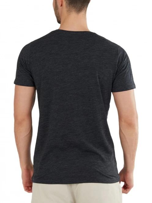 Fundango Jaggy Structured T-Shirt férfi rövid ujjú póló fekete színben 3