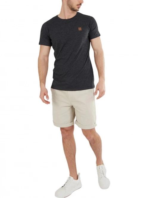 Fundango Jaggy Structured T-Shirt férfi rövid ujjú póló fekete színben 4