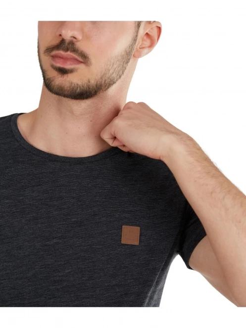 Fundango Jaggy Structured T-Shirt férfi rövid ujjú póló fekete színben 5